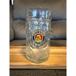 Paulaner Munchen Dimpled Beer Stein, 1 ltr, German